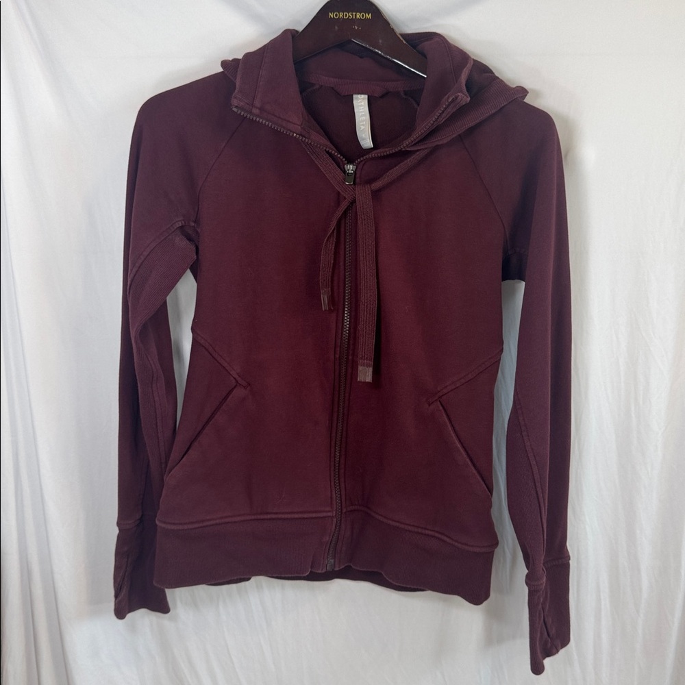 Athleta Maroon Fleece Hoodie - size S
